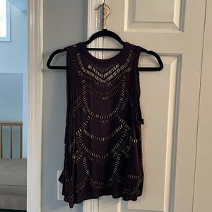 Free People eggplant purple flowy top